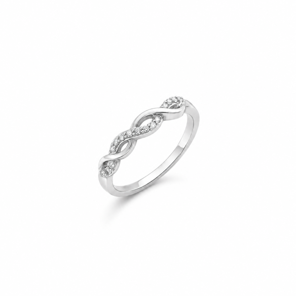Infinity Twist American Diamond Ring – ZILVARA